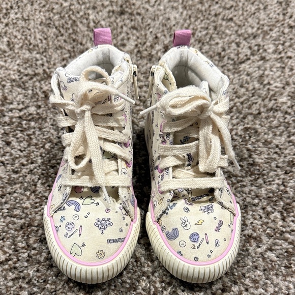 Cat & Jack Cream and Pink Kids' High-Top Sneakers - Picture 2 of 7